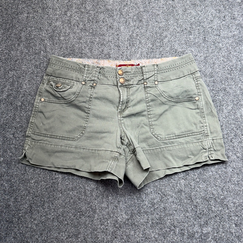One Jane Womens Utility Shorts Olive Green Multi Pocket Size 8 Casual Outdoor